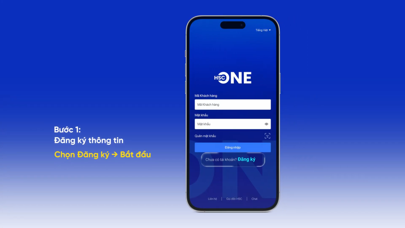 bước 1 của mở tài khoản chứng khoán HSC online