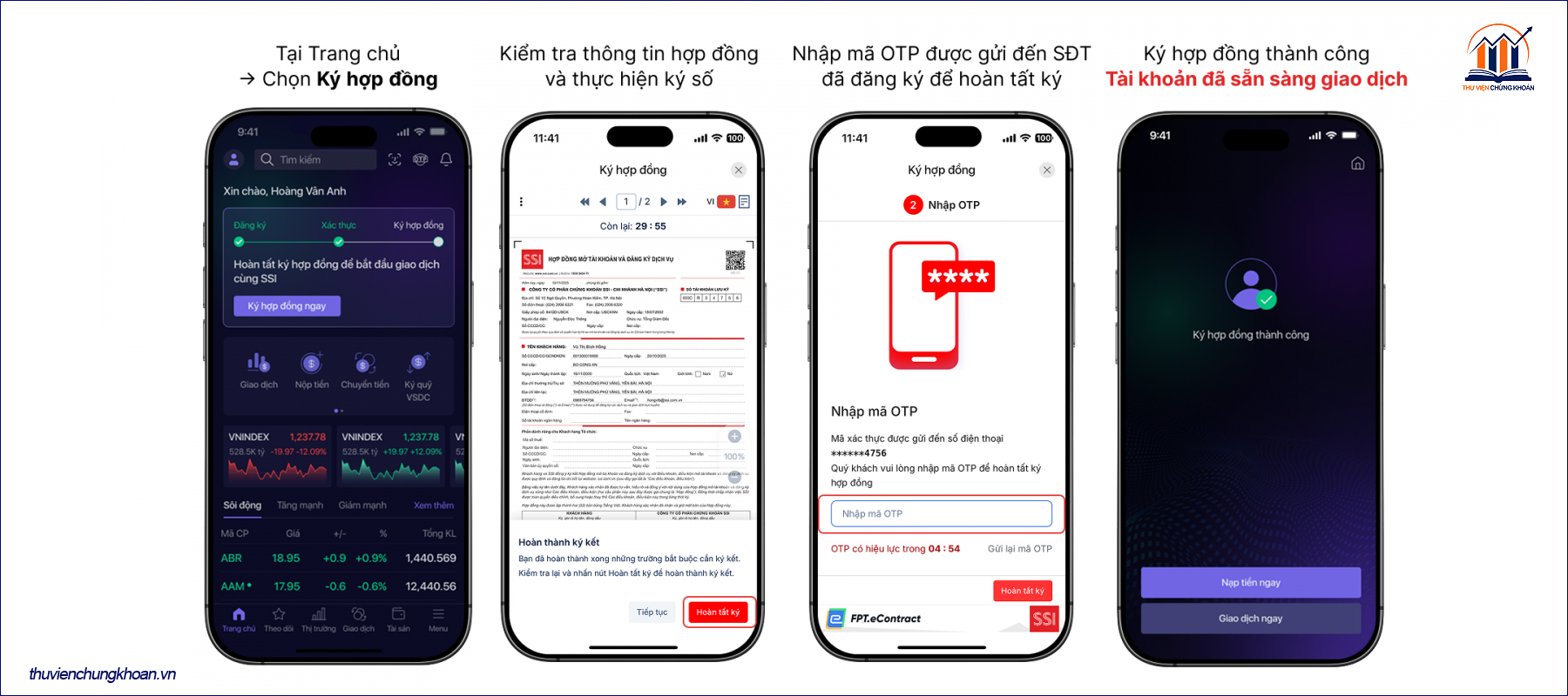 mở tài khoản SSI - ký hợp đồng