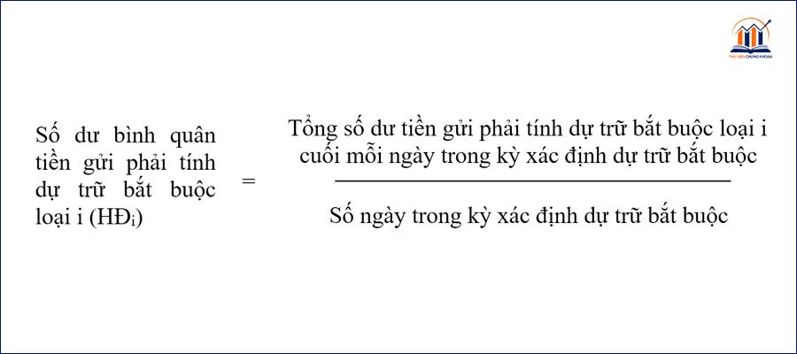 Công thức tính số dư bình quân tiền gửi phải tính dự trữ bắt buộc đối với từng loại tiền gửi