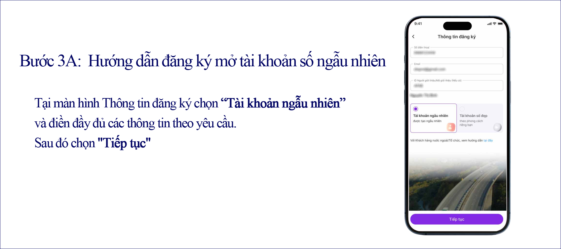 buoc 3a dang ky mo tai khoan so ngau nhien khi mo tai khoan chung khoan VPS tren app SmartOne