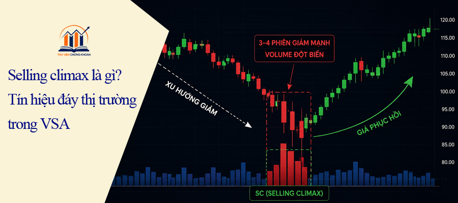 Selling climax là gì - Tín hiệu đáy thị trường trong VSA
