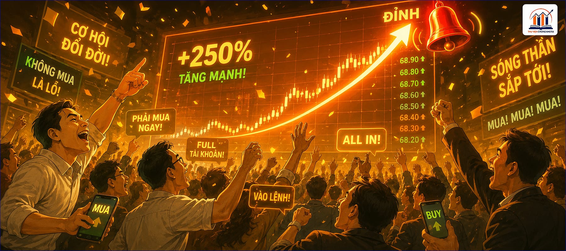 Tâm lý thị trường Sóng 5 Elliott — tâm lý tham lam và FOMO